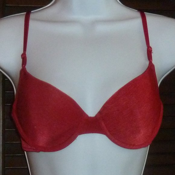 Vanity Fair Red Underwire Demi Bra, Lined, Style 75-208, Size 34B - Picture 1 of 11